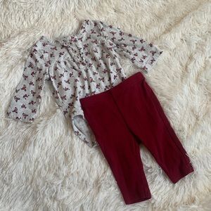 Carter’s Baby Girl Burgundy Floral Bodysuit Set